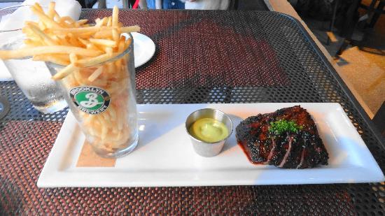 The Ravenous Pig signature dishes Steak Frites
Pork Porterhouse
Shrimp Tacos